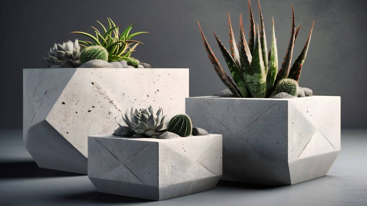 Concrete Geometric Planters
