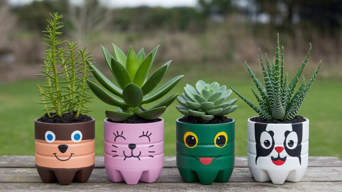 Playful Bottle Planters