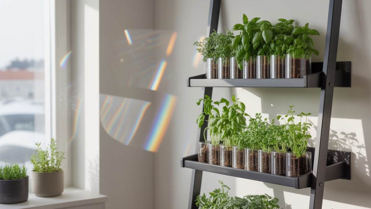 Window-Shelf Indoor Herb Garden